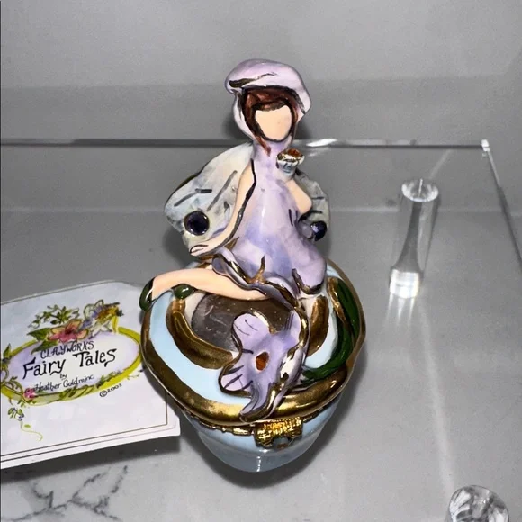 Clayworks 2003 Fairy Tales by Heather Goldminc Periwinkle Fairy trinket box Y2K - Picture 2 of 16